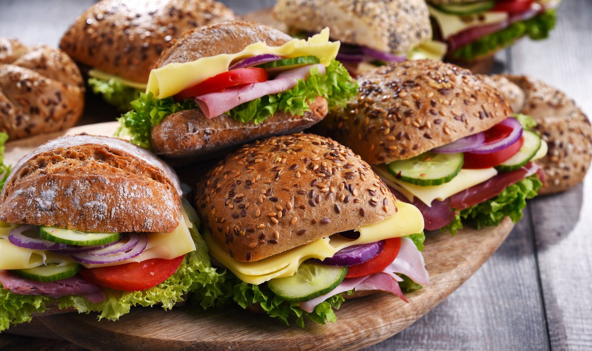 Ham and cheese sandwiches on the kitchen table Denver micro-markets