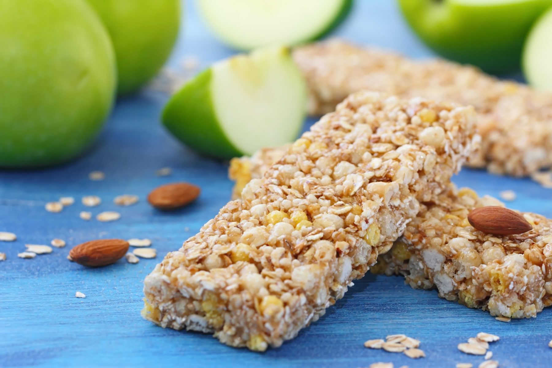 Cereal bars of granola with apples, nuts and honey Boston Office Pantry