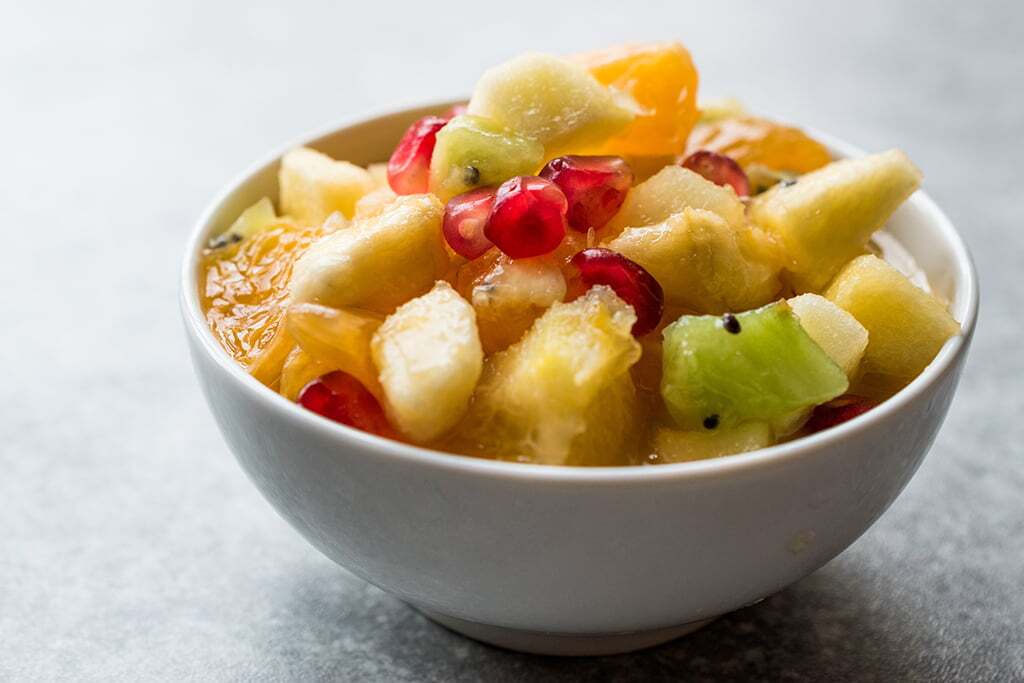 Homemade Healthy Organic Fruit Salad in Small Bowl. Omaha office pantry service and beverage vending machines