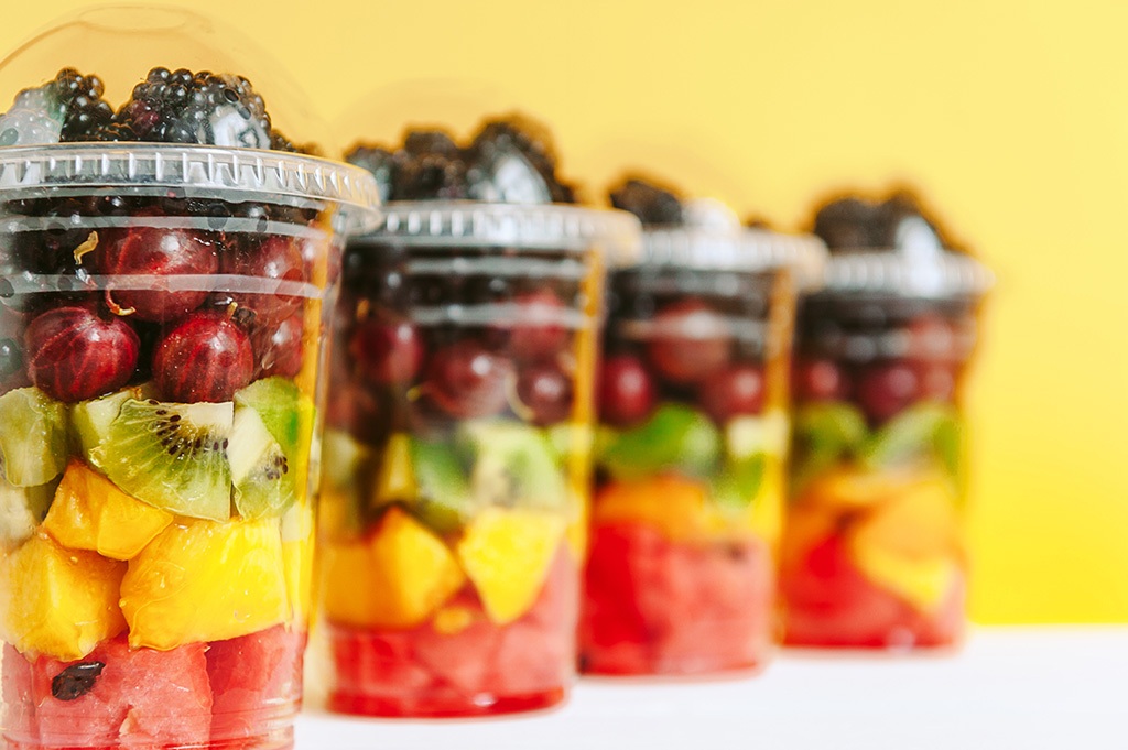 Fruit in a plastic cup. office pantry service and healthy vending service in Santa Ana